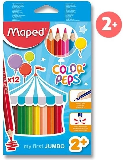 Maped trīsstūra formas jumbo krītiņi Color'Peps, 12 gab.
