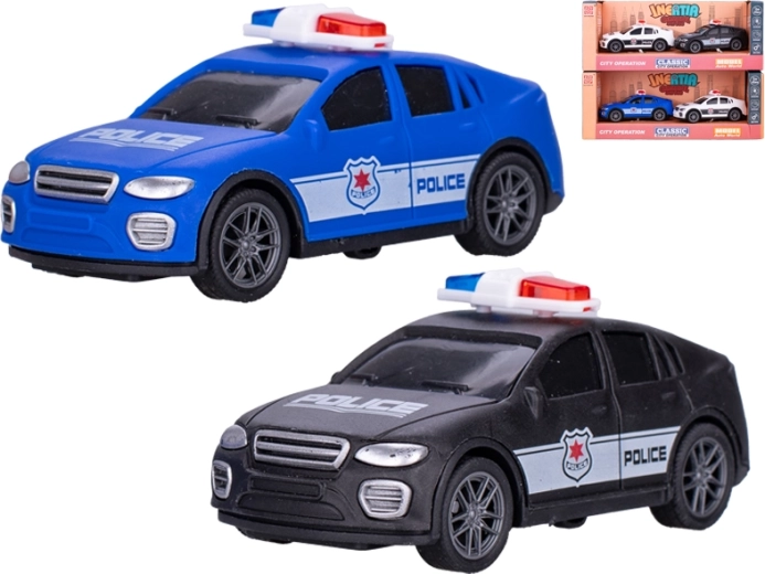 Set of 10 cm friction-powered police cars – 2 pcs