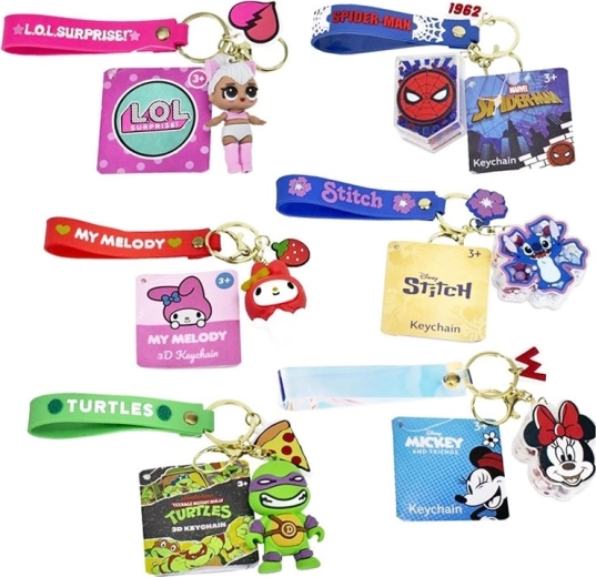 Fashion bag charm with a licensed design - 1 piece