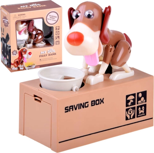 Interaktīvā krājkase Suns ēd monētas