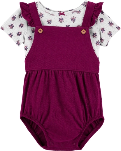 Carter's meiteņu 2 daļu komplekts: T krekls ar īsām piedurknēm un bikšu šorti ar lencēm purple flowers