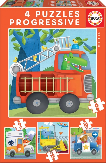 Educa Puzzle Animal Rescuers 4-in-1 (6, 9, 12, 16 pieces)