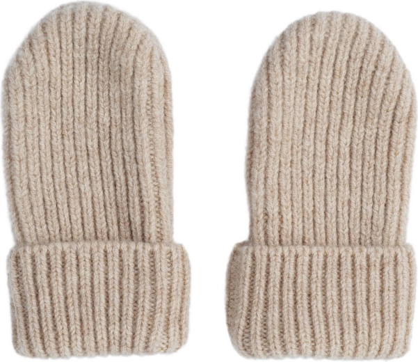 Lodger merino adīti cimdi bēši 1–2 gadi