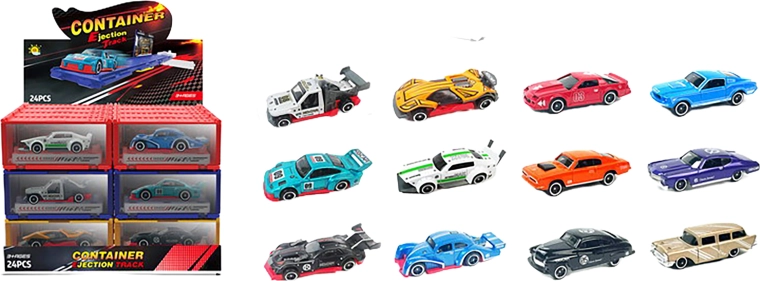 Metal pull-back car in a container - 1 piece