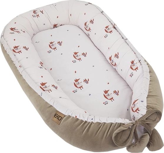 EKO mazuļa ligzdiņa no kokvilnas un velveta Fox 90 × 60 cm