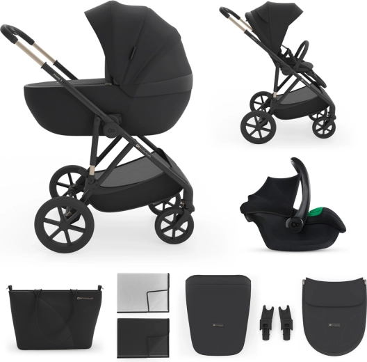 Kinderkraft kombinētais bērnu ratiņi 3v1 Prime 3 dark green
