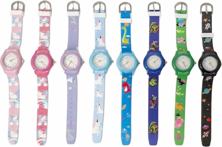 Children's watch with silicone strap