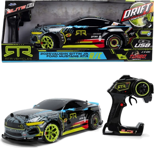 Tālvadības Ford Mustang RTR 2025 Vaughn Gittin Jr. 1:10 ar drifta režīmu un Turbo Boost