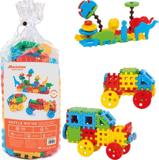 Marioinex Waffle Mix Construction Set with 100 Large Pieces