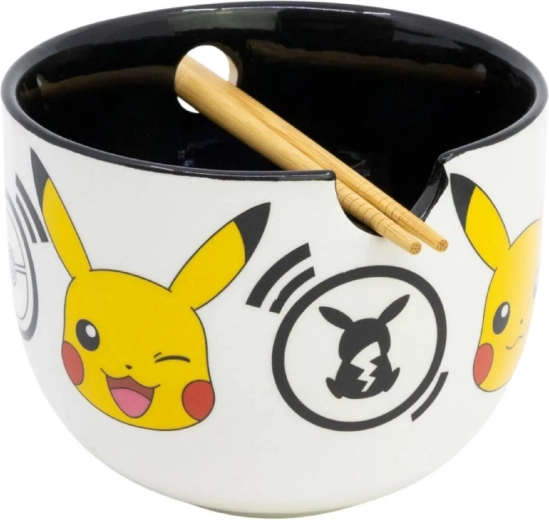 Pokémon ramen bowl with chopsticks black logos in a gift box - 1 piece