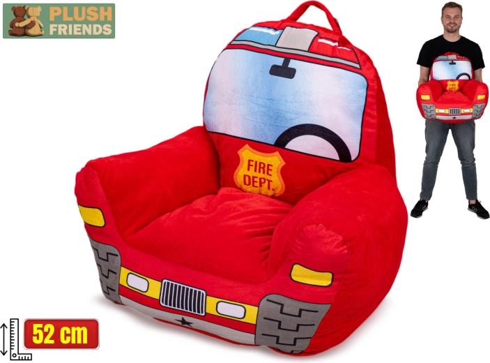 Plush Friends plush children’s armchair with emergency services motif, 52 cm