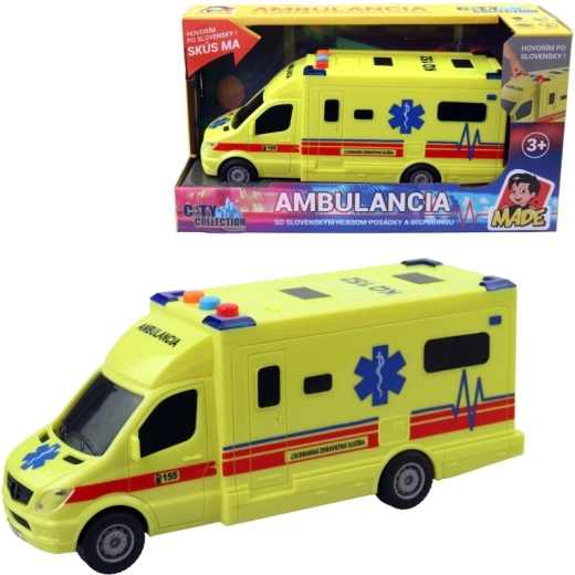 SK Ambulance with friction motor, lights and sound - 1 piece