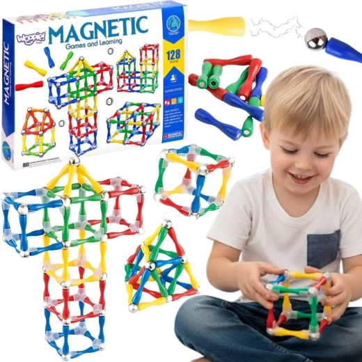 Magnetic Construction Set 3D 128 Pieces XXL Woopie