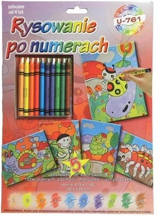Classic coloring book – paint by numbers with crayons - 1 piece