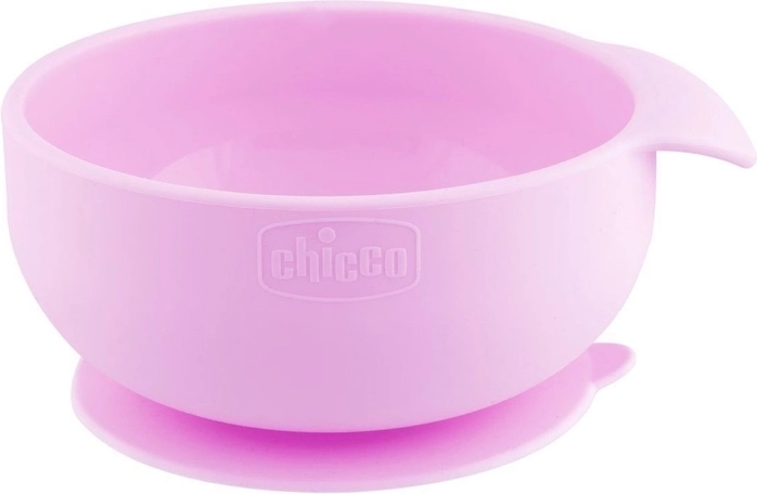 Chicco silikona bļoda ar piesūcekni rozā 6m+