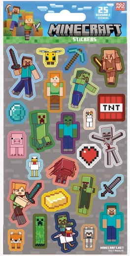 EP Line atkārtoti lietojamas 3D uzlīmes Minecraft, 25 gabali