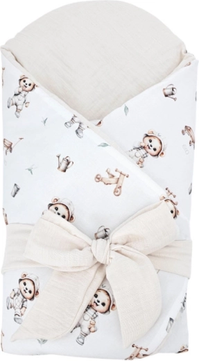 EKO premium muslin baby wrap with removable coconut insert and bow 75 × 75 cm - 1 piece – Gardener Bear