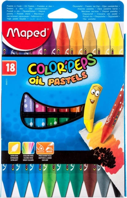 Trīsstūrveida eļļas pasteļkrāsas Maped Color'Peps, 18 gab.
