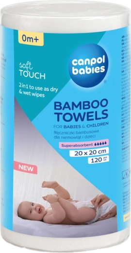 Canpol Babies disposable bamboo towels on a roll, 120 pcs