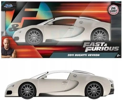 Jada Bugatti Veyron 2011. gada modelis no filmas „Ātrs un bez žēlastības” mērogā 1:24