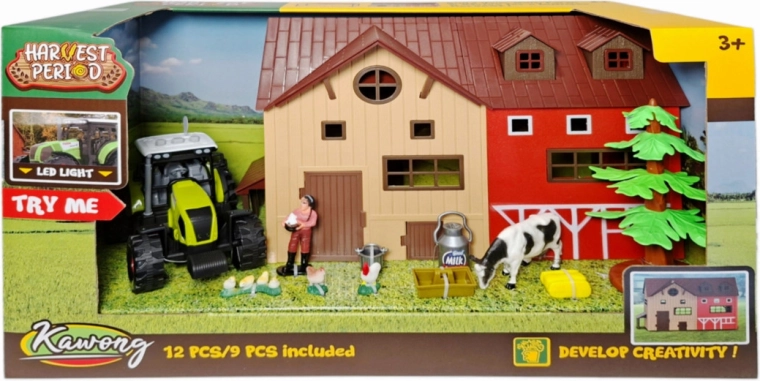 Farm playset with tractor with light and sound