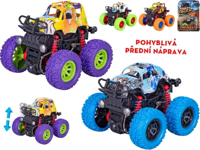 Monstru kravas auto Crazy Truck ar inerces piedziņu 9 cm