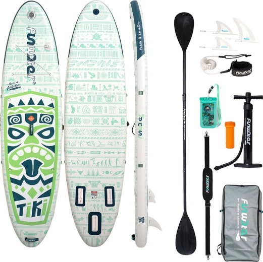 Funwater piepūšamais paddleboard Tiki 320 cm zaļš