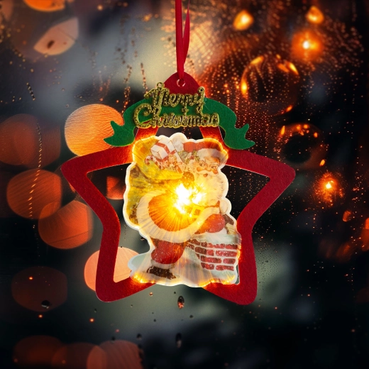 LED Santa Claus Window Decoration with Warm White Light