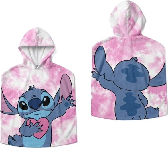 Bērnu pončo ar kapuci Disney Lilo un Stitch