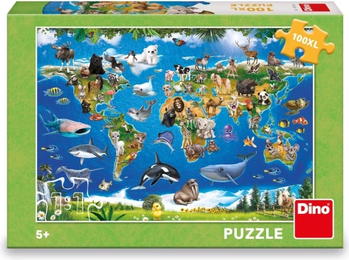 Dino puzzle animal map – 100 XL pieces