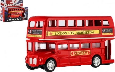 Sarkanais divstāvu autobuss Londona 12 cm