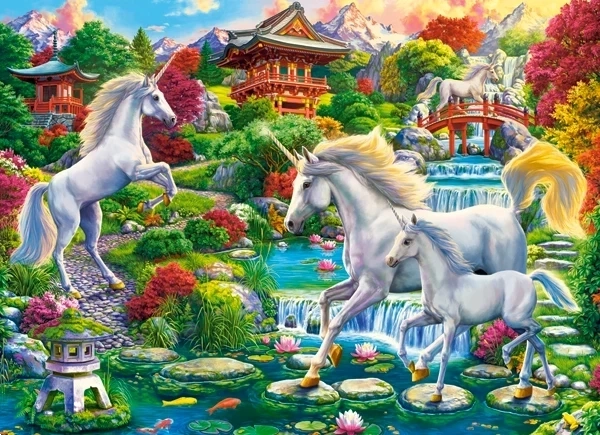 Puzle 300 gabalu Unicorn Garden – vienradži