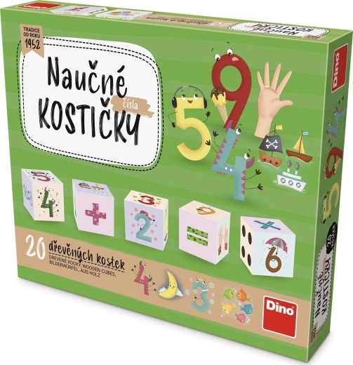 Dino Wooden Number Blocks – 20 pcs