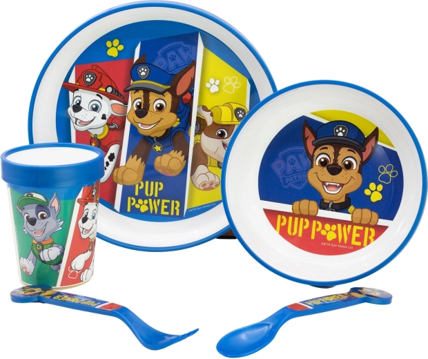 Paw Patrol Pup Power premium non-slip breakfast set, 5 pieces