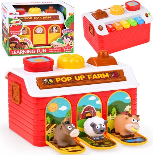 Interactive educational farm with piano and animals