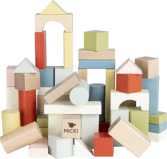 Micki Wooden Building Blocks, 60 Pieces