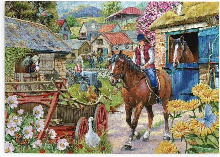 House of Puzzles Pastaiga ar zirgiem – puzle ar 500 īpaši lieliem gabaliņiem