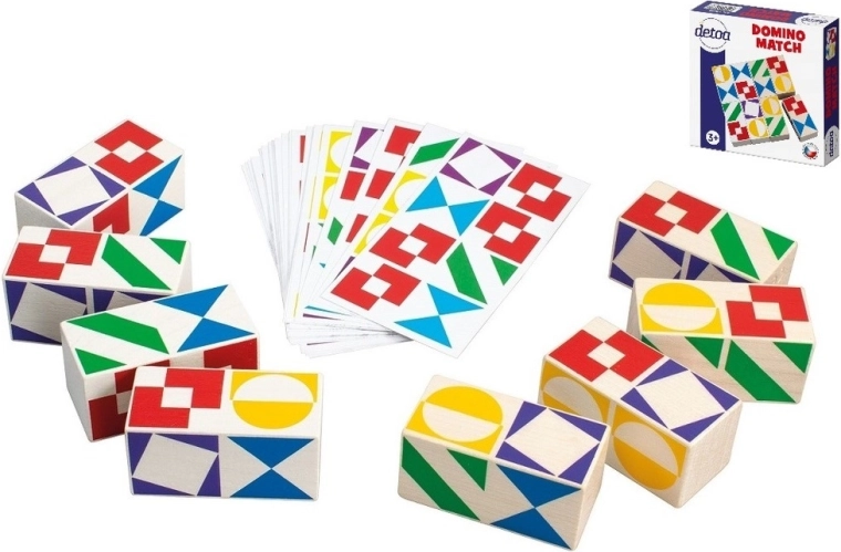 Board Game Domino Match from Wood in a Box