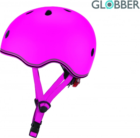 Bērnu ķivere Globber Go Up Lights neona rozā