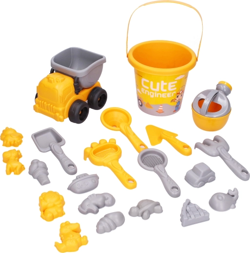 Sand Set with Car and Accessories - 21 Pieces