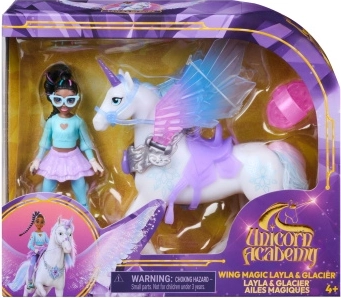 Unicorn Academy Wing Magic Layla and Glacier the Unicorn with Accessories