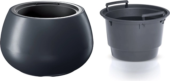 Puķu pods ar ieliktni HEOS 43,6 cm antracīts