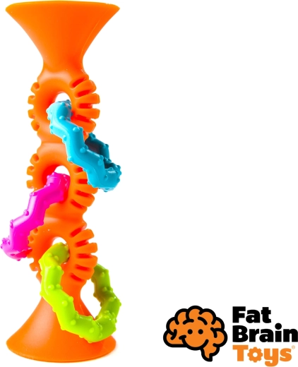 Fat Brain pipSquiz Loops Orange Rattle and Teether