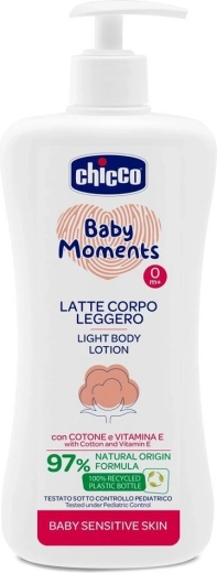 Chicco Baby Moments Sensitive ķermeņa piens ar dozatoru 500 ml
