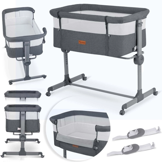 Nukido bedside travel cot for babies with mattress