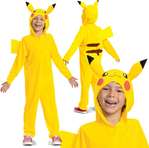 Bērnu kostīms POKÉMON Pikachu kigurumi ar kapuci (109–126 cm, 4–6 gadi)