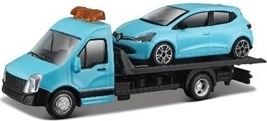 Bburago Street Fire transportlīdzeklis ar platformu un Renault Clio 1:43