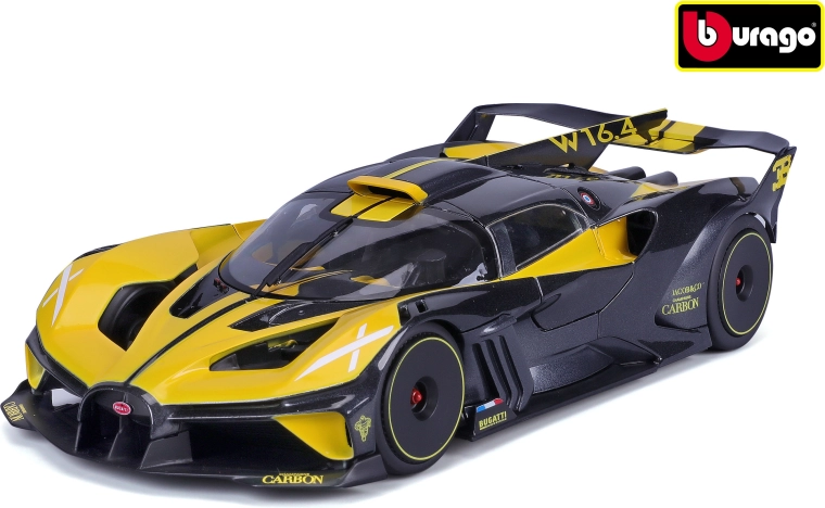 Bburago Bugatti Bolide metāla modelis mērogā 1:18, melns/dzeltens