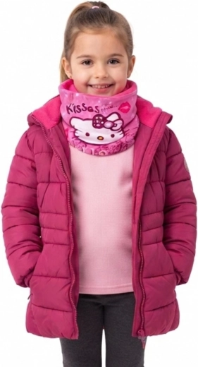 Rozā bērnu šalle ar apkakli Hello Kitty