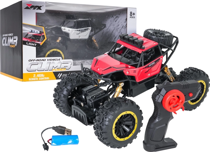 Climb Power RC crawler 4x4 1:18 sarkans